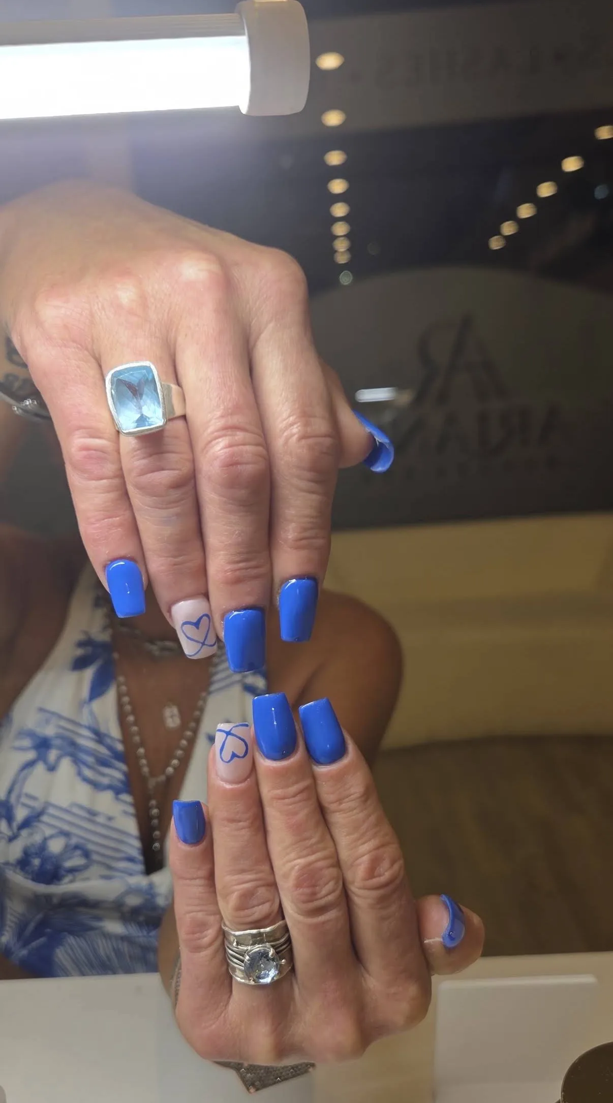 Blue Heart Nail Art