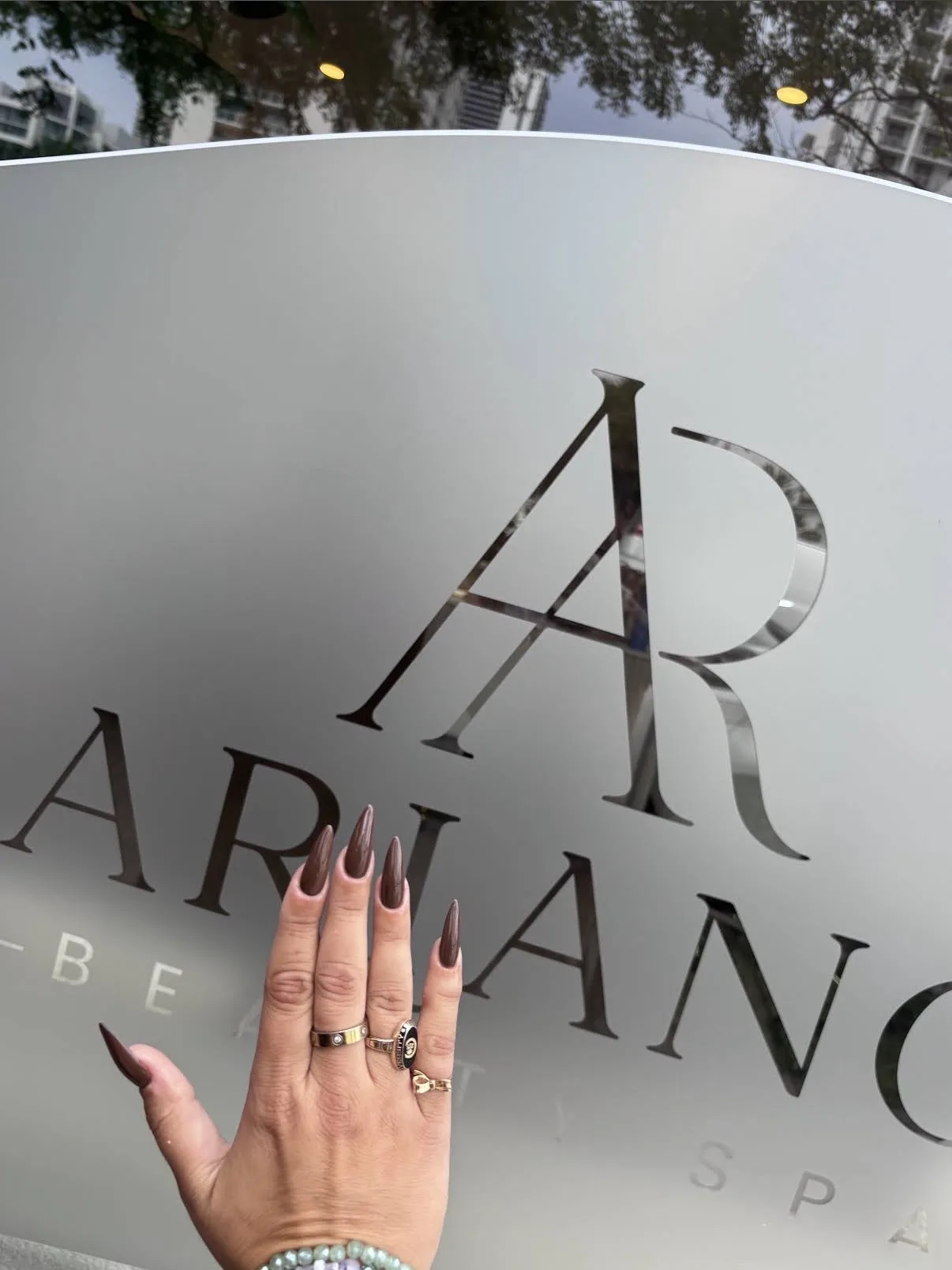 Dark burgundy nails