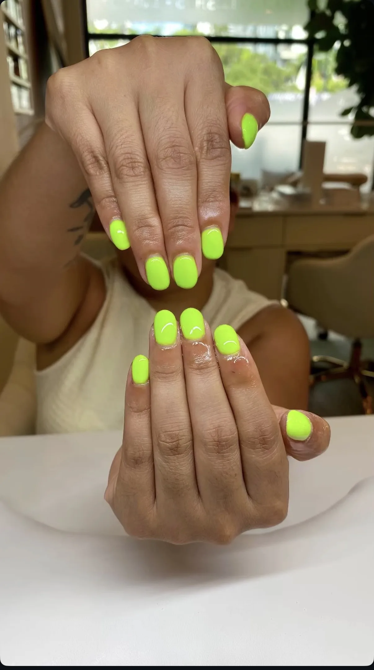 Neon Green Manicure